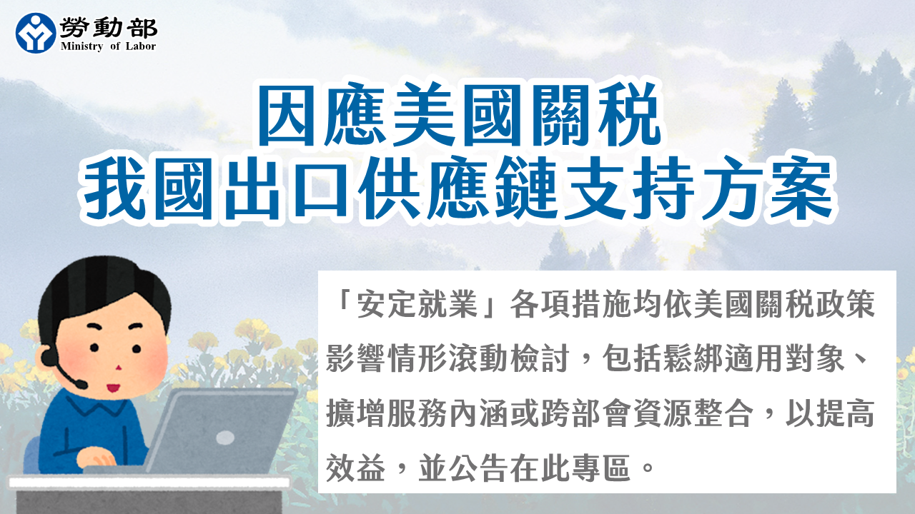 因應美國關稅我國出口供應鏈支持方案