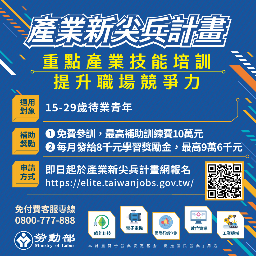 15-29歲青年看過來!產業新尖兵計畫助跨領域學習 強化職場競爭力 展示圖